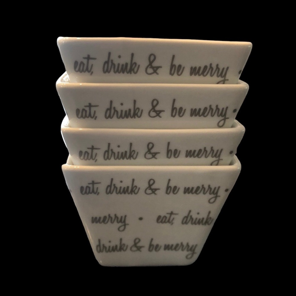 Ciroa Set of 4 Porcelain Square Serving Dishes 3.5" x 3"